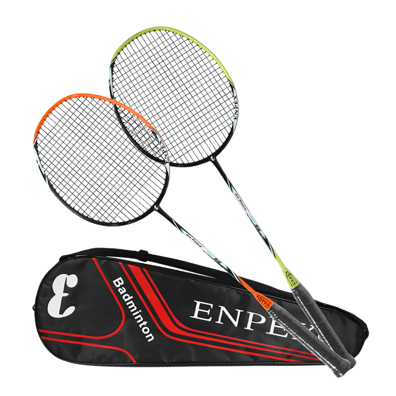 ENPEX Badminton Racket, Full Carbon Fiber, Ultra-Light And Durable, Double Racket Pro66, Includes 300-6 Shuttlecock And Grip Tape