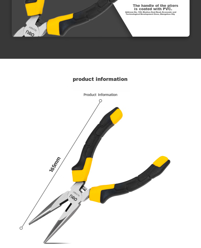 Deli Needle-Nose Pliers, Electrician's Pliers, Household Pliers, Industrial-Grade Rebound Labor-Saving Needle-Nose Pliers 7