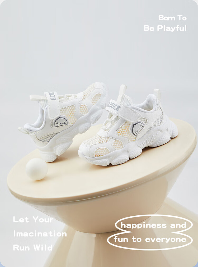 B.Duck Children's Sports Shoes for Boys And Girls, Summer White Sneakers with Single Mesh Breathable Design, Running Shoes 5001 White And Pink Size 33 2
