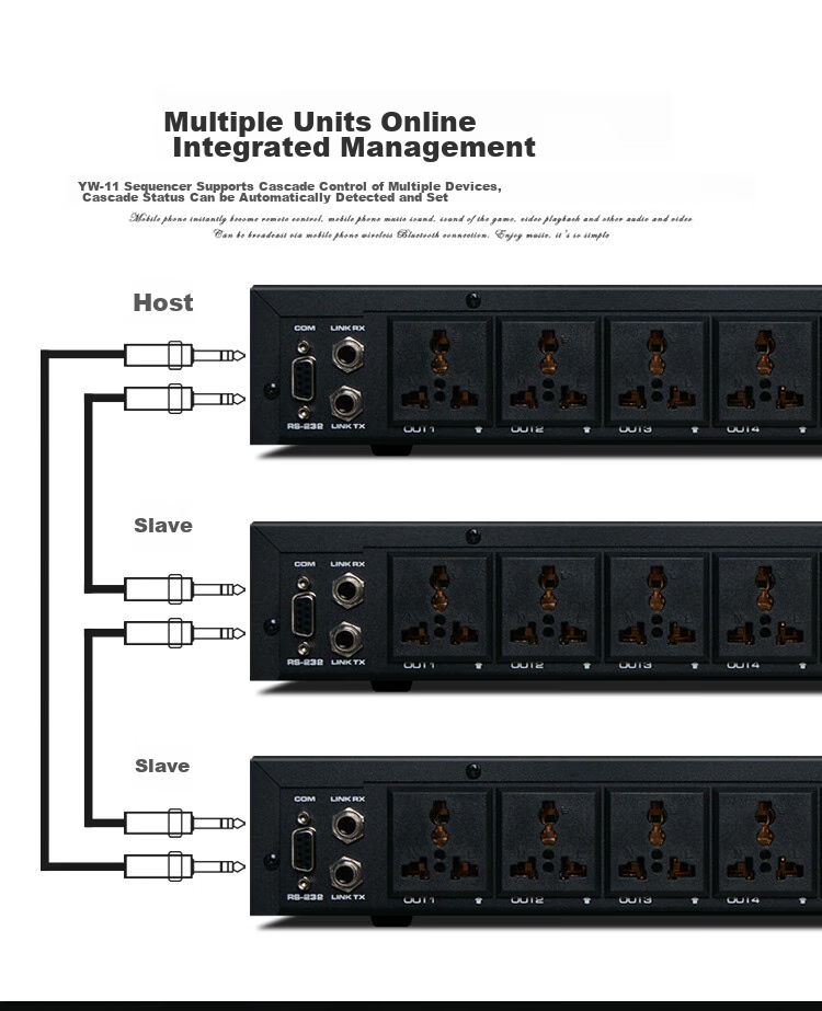 SHILE YW-11 Professional Engineering 8-Channel Power Sequencer, 232 Serial Port Conference Stage Amplifier Audio Equipment, Air Switch High-Power Controller 7