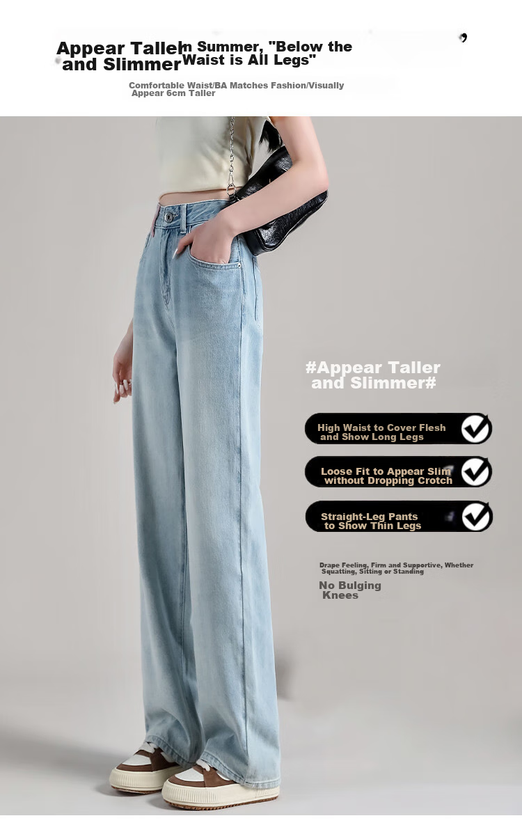 Dme [Sweet Cool Lady Style] Embroidered Tassel Jeans for Women, Spring And Summer Popular Loose Casual Non-Stretch Straight Wide-Leg Pants 9