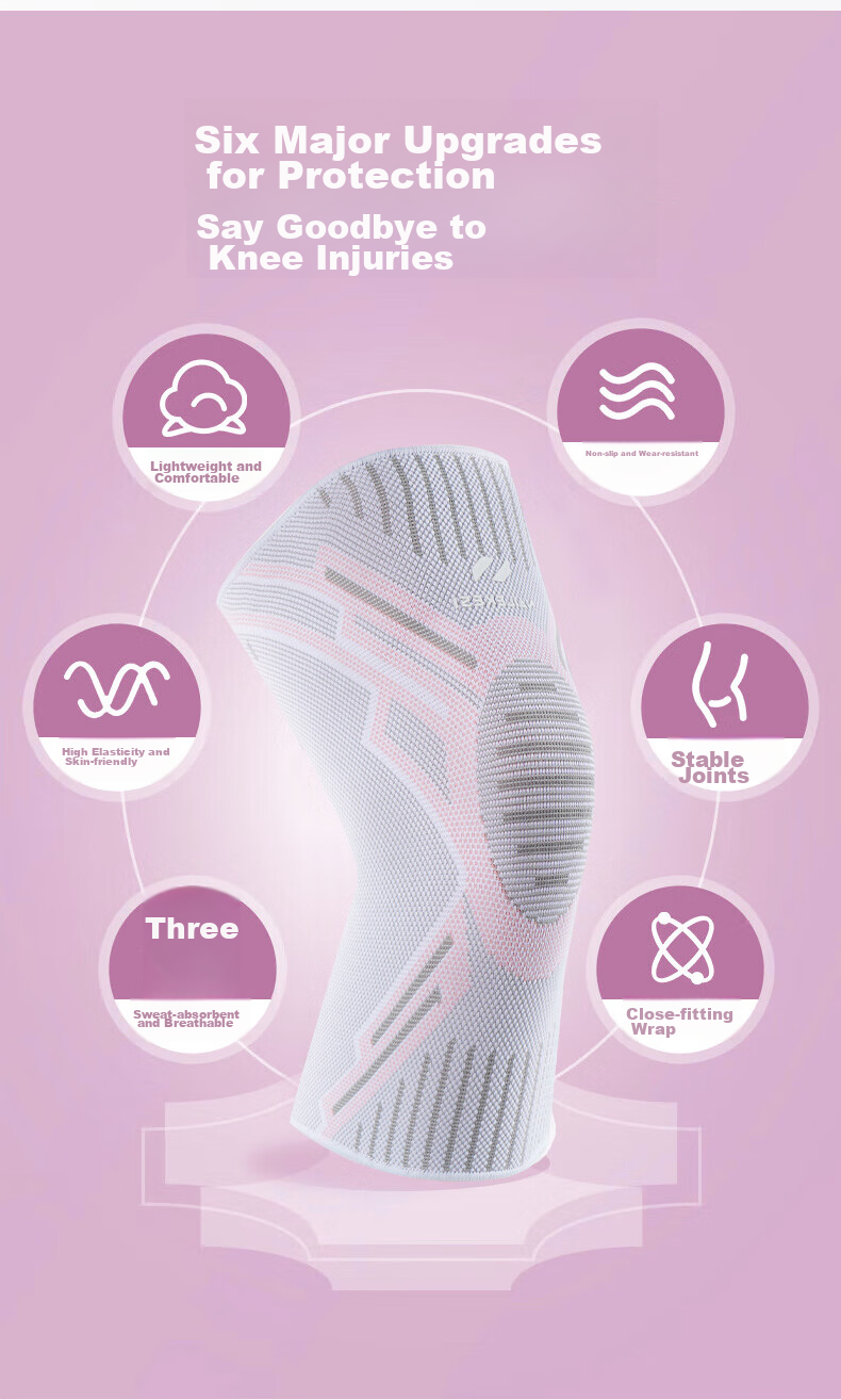 Nailikes Professional Sports Knee Brace for Women Running Protective Warm Knee Joint Support for Badminton S Size 3