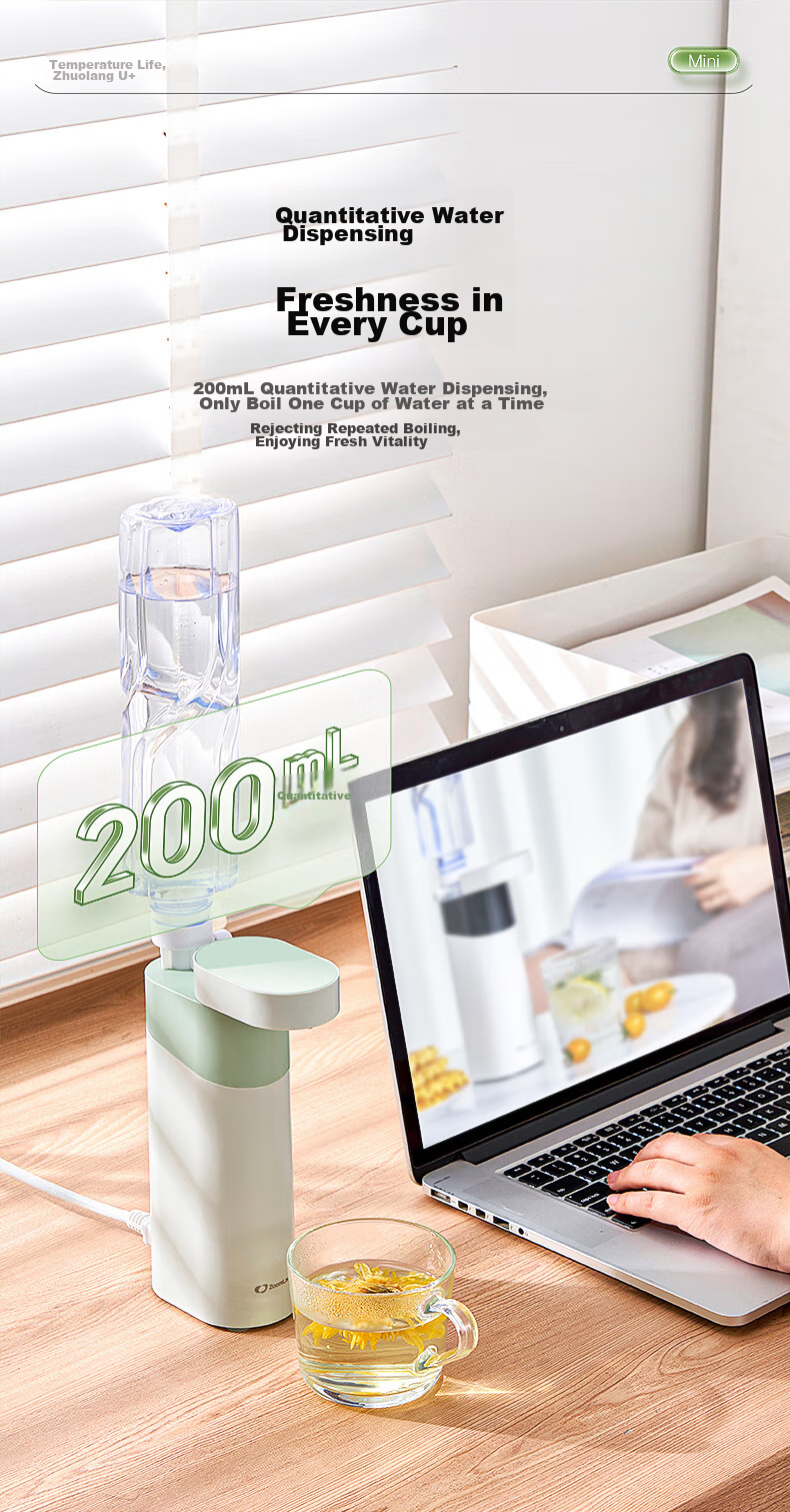 Zhuolang Portable Instant Hot Water Dispenser for Home Use, Compact Desktop Mini Milk Frother And Water Dispenser, Portable Electric Kettle for Travel And Business Trips 6