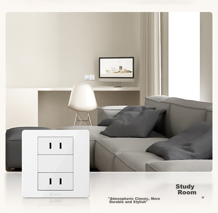 BULL Switch Socket G07 Series, 10A Four-Hole Two-Gang Two-Pole Split Type, 86-Type Panel G07Z222S, Ivory White 9