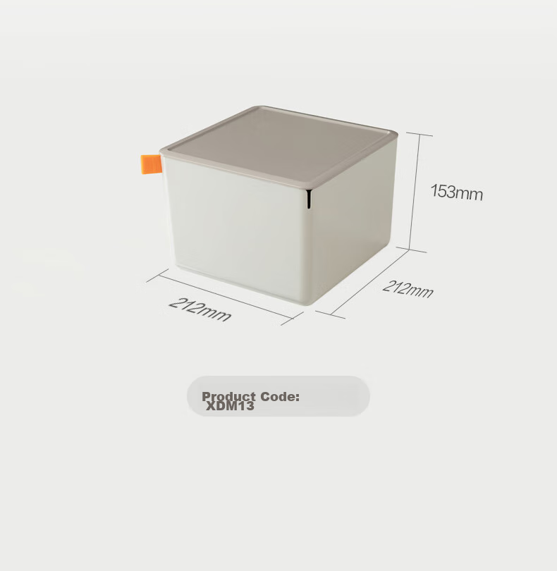 Deli Xdomo Series Storage Box with Lid, Office And Makeup Organizer with Silicone Clasp, Pink Tall Square XDM13 15