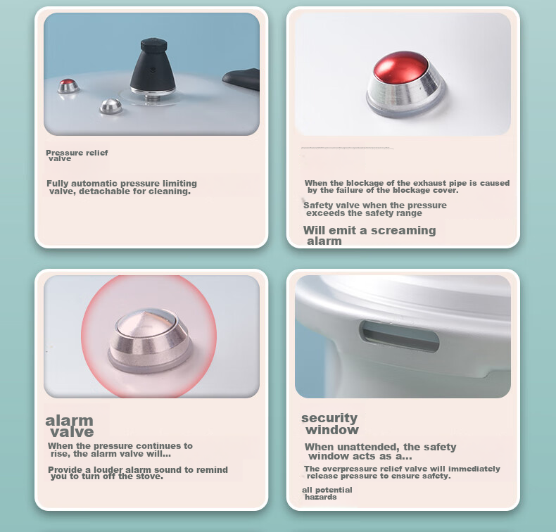Shuangxi Aluminum Alloy Pressure Cooker Compatible with Gas And Induction Stoves, Explosion-Proof Small Household Pressure Cooker for 1 Person, 18CM/3.2L 2