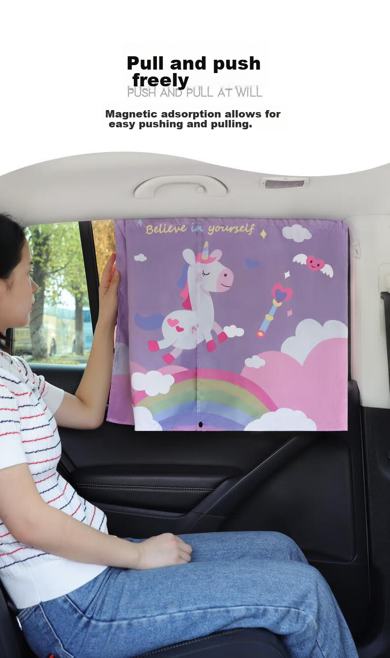 Dijialun Car Sunshade, Heat Insulation, Sun Protection, Baby Light Blocker, Magnetic Retractable Curtain, Car Window Shade, Rear Side - Single Piece 9