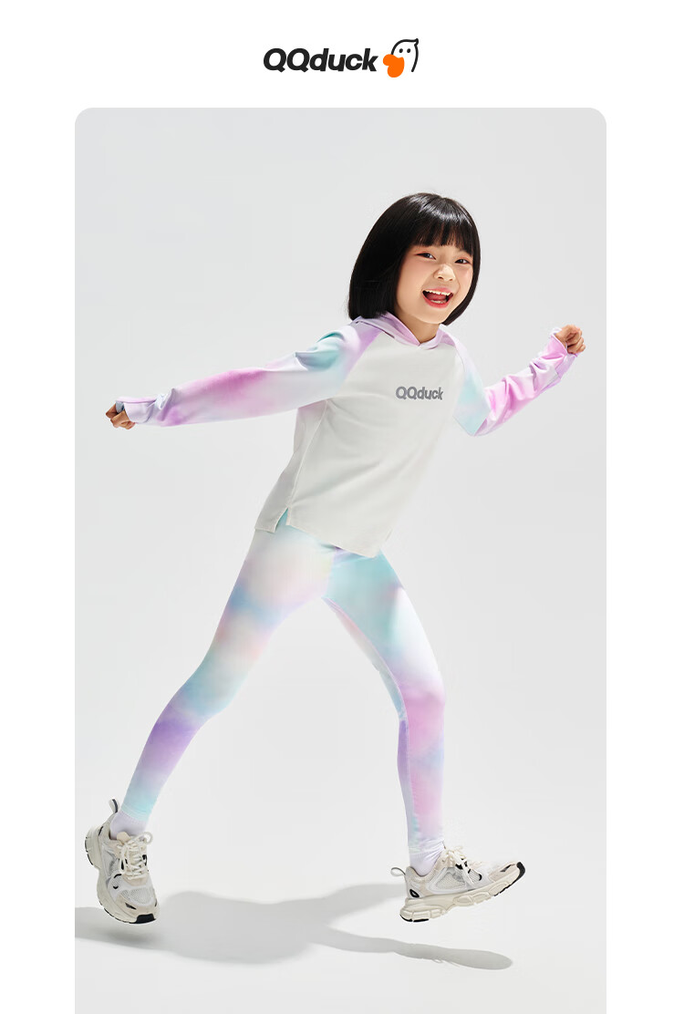 QQ DUCK Children's Clothing Girls' Leggings Yoga Workout Pants Student Wear Colorful Purple; Size 165 19
