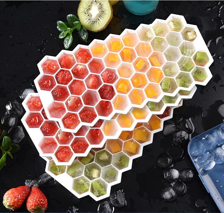 Suncojia Ice Cube Mold, Ice Making Tool for Home Use, Ice Box for Making Ice Balls, Refrigerator Freezer Tray, Silicone Storage Box with Lid, 47 Compartments 9