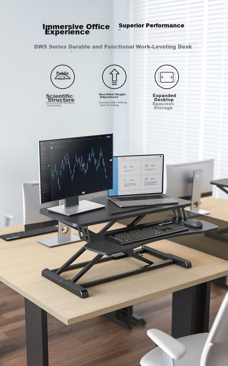 Brateck Beihu Standing Desk Converter, Computer Desk, Standing Computer Height Adjustable Stand, Monitor Riser, Workstation Desk, Office Desk, Warrior Black 1