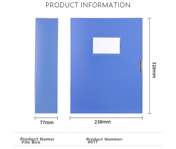 Deli 10 Pieces, 55mm A4 Plastic File Boxes, Thickened Document Boxes, Office File Storage, Accounting Supplies, Exam Organizer, Blue 3