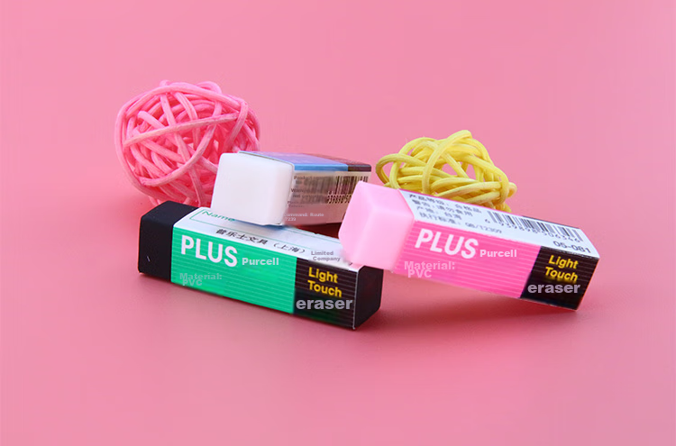 PLUS PVC Eraser for Children, Students, College Entrance Exam Preparation, Office Use, Pencil Sketching And Drawing, Erasable White Eraser, 5 Pieces, Back-To Season, Elementary School Supplies, No Residue Left Behind 2