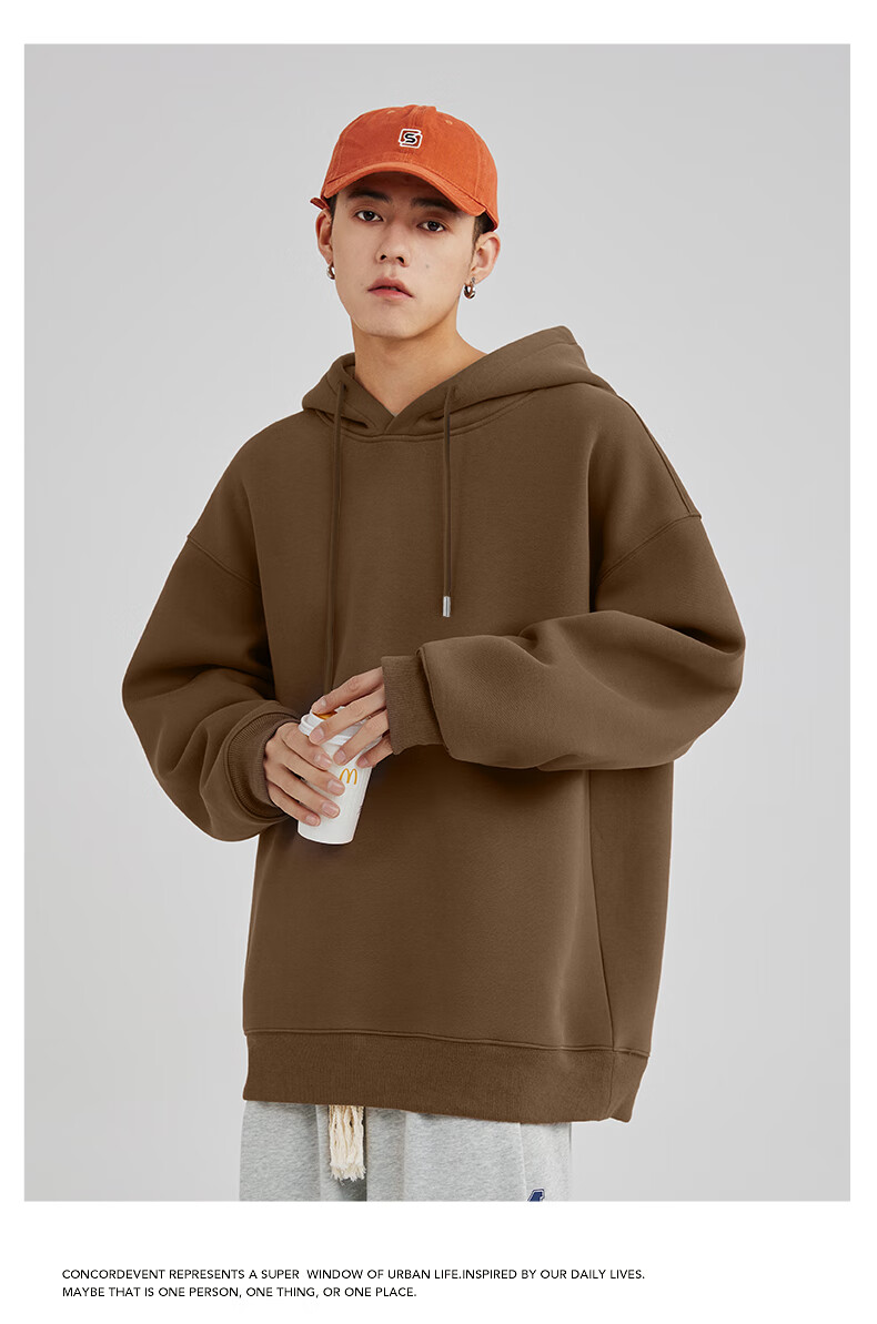 GLM Men's Sweatshirt, Classic Basic Style, Solid Color, Casual Round Neck, Loose-Fitting Top, Versatile Everyday Wear, Men's Clothing 26