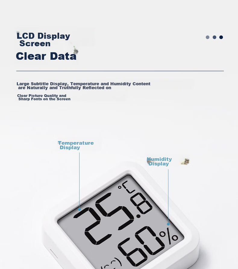 Deli Mini Indoor Temperature And Humidity Meter for Home Use, Baby Room Thermometer And Hygrometer, Children's Office Supplies, White 7