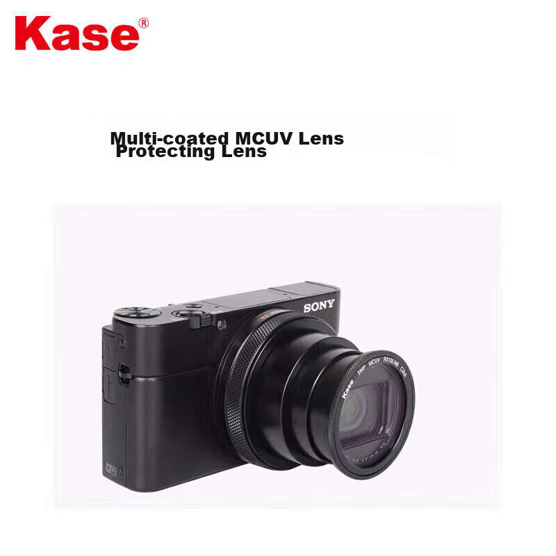 Kase Sony RX100 Black Card M7 M6 M5, Ricoh GR4 GR3, Panasonic Lx10 MCUV Lens, Protective Filter, Magnetic MCUV Lens + Adapter Ring