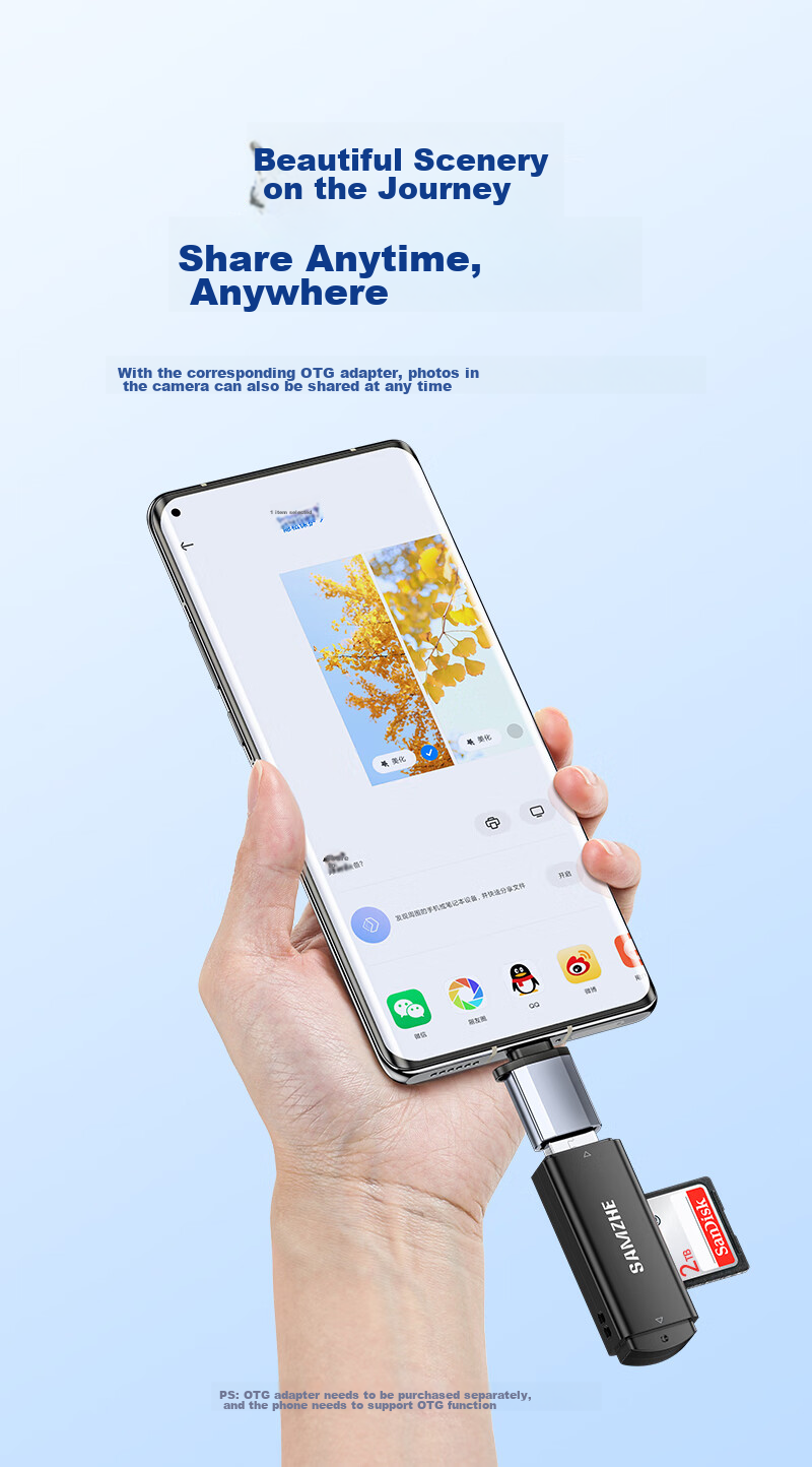 SAMZHE USB3.0 High-Speed Card Reader, Multifunctional SD/TF Card Reader All-In, Supports Smartphones, DSLR Cameras, Dash Cams, Surveillance Memory Cards CRA01B 10