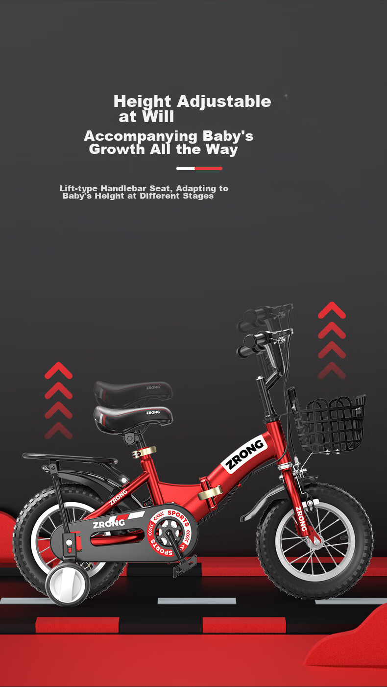 AO SHI LONG Children's Bicycle, Suitable for Boys And Girls Aged 5-6 Foldable Kids' Bike, 16-Inch Baby Bicycle 9