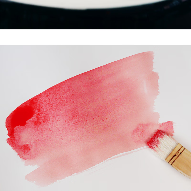 MAIRTINI Watercolor Brush Short Handle Flat Brush Squirrel Hair Brush Acrylic Oil Painting Universal Fan Brush Small Brush 30mm Red WF818-03 16