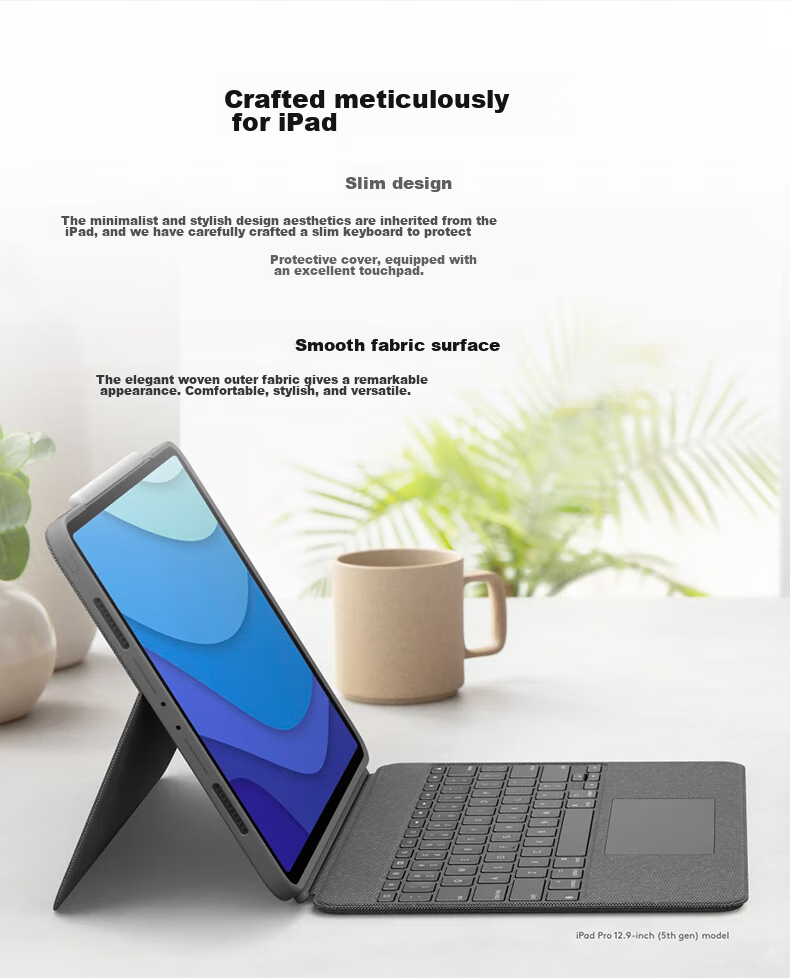 Logitech Combo Touch Tablet Keyboard Case for IPad Pro 13-Inch (M4), Graphite Black 9