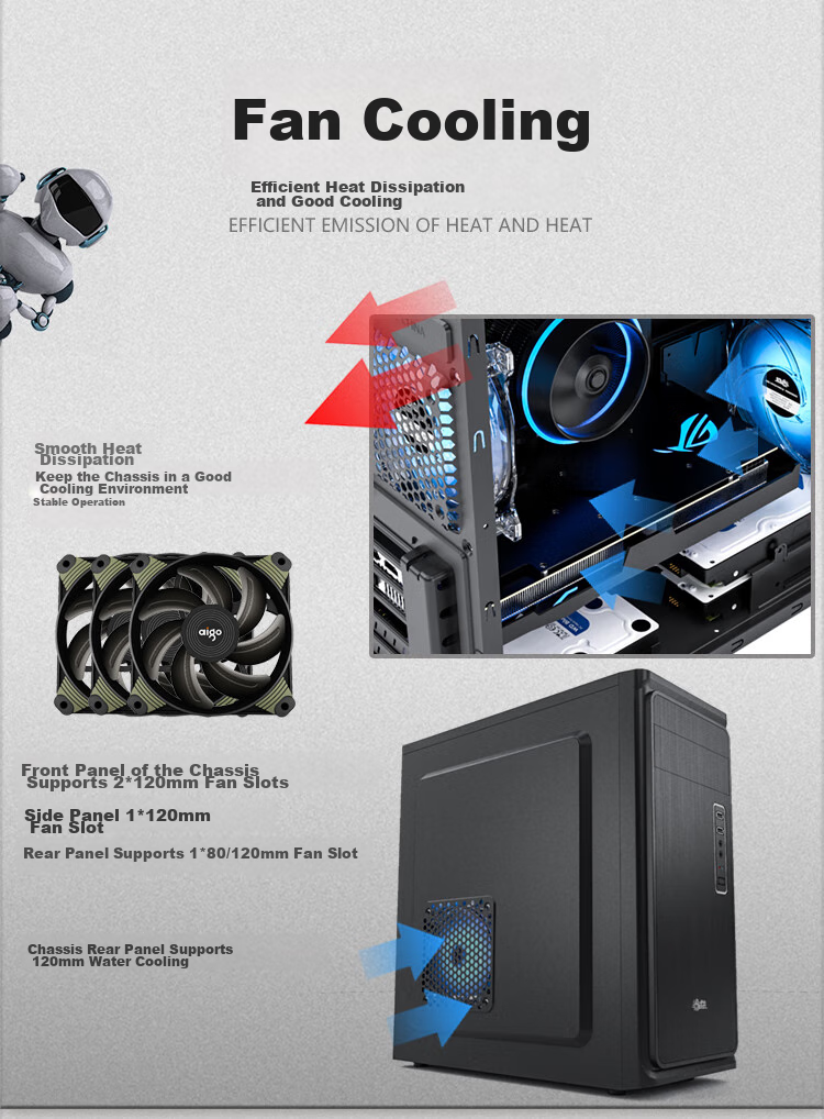 PADO N4 Black MATX Case, 240mm Water Cooling Support, Desktop Portable Handheld Computer Tower Case, Mini Side-Transparent Glass, Supports Graphics Card Length up to 360mm 8