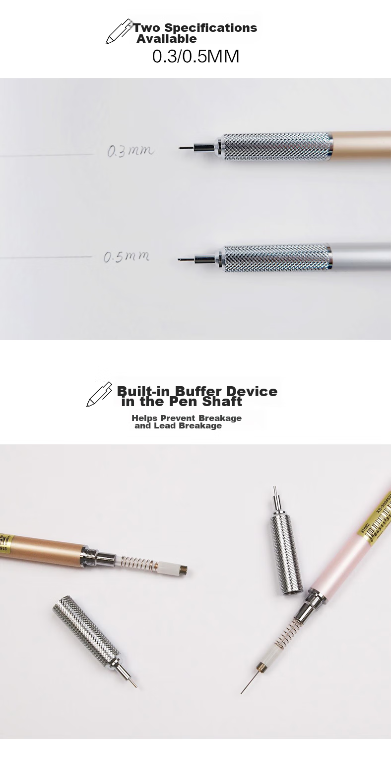 SAKURA Double-Knocking Mechanical Pencil, 0.5mm Lead Tip, Extendable, for Primary And Secondary School Students, Writing, Drawing, Sketching, Quick-Drawing, Durable Pencil, Deep Blue 7