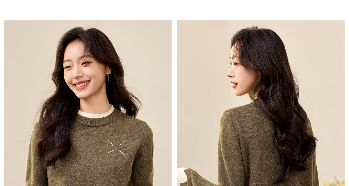PinCai Women's Knit Sweater Wild Mallard Vintage Thickened American Style Trendy Knitwear P144Z6001 17