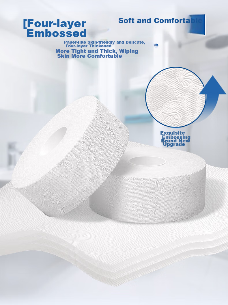 Feiyu Core Commercial Toilet Paper, 4-Ply, 330g*12 Rolls, Large Roll Toilet Paper, Hotel Bathroom Tissue, Hand Towels, ZB030 6