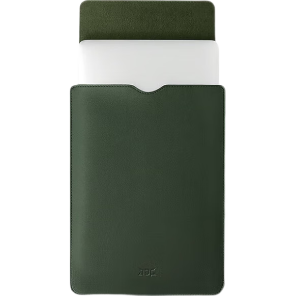 JPLAYER Laptop Sleeve Compatible with Lenovo, Xiaomi, Huawei, Apple Macbook 14-15 Inch Simple Lightweight Leather Computer Protective Case Dark Gree