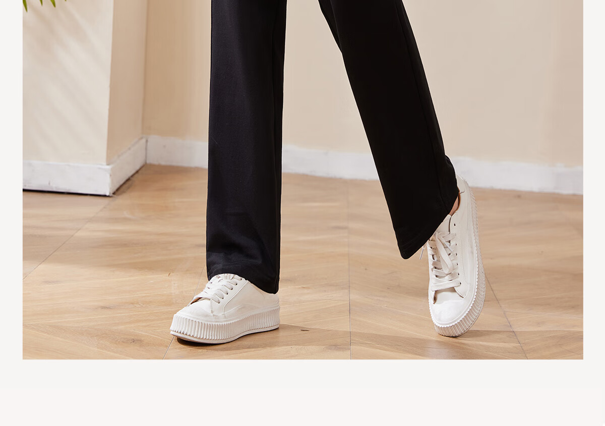 Chushen Women's Casual Pants, Student Sweatpants, Solid Color High-Waist Straight-Leg Trousers, Simple Sweatpants, Long Pants S13KR1034 2