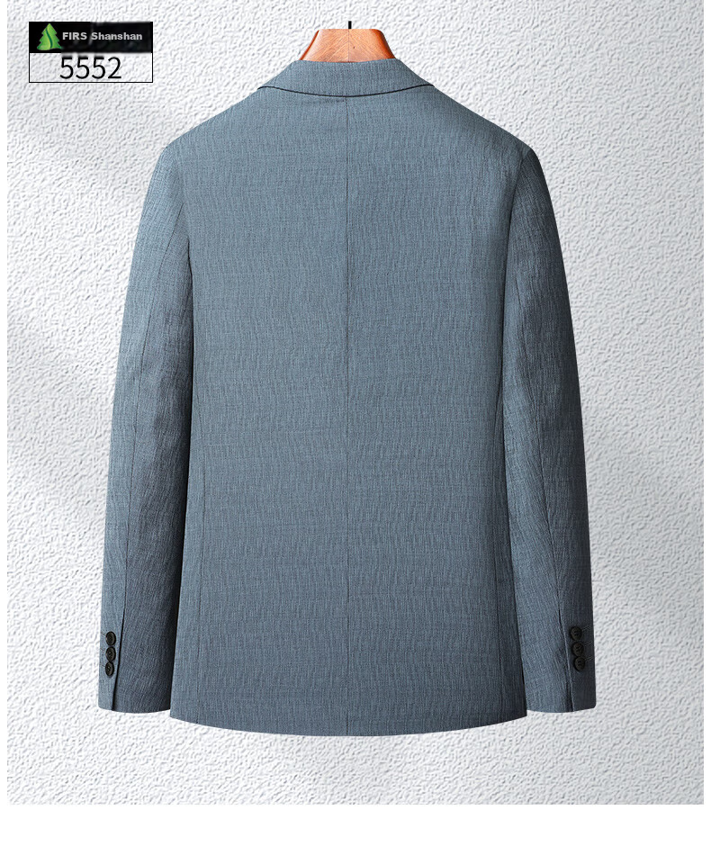 FIRS Easy-Care Men's Suit Jacket, Spring And Autumn New Style Simple Casual Blazer for Men, Blue, Size 170 11