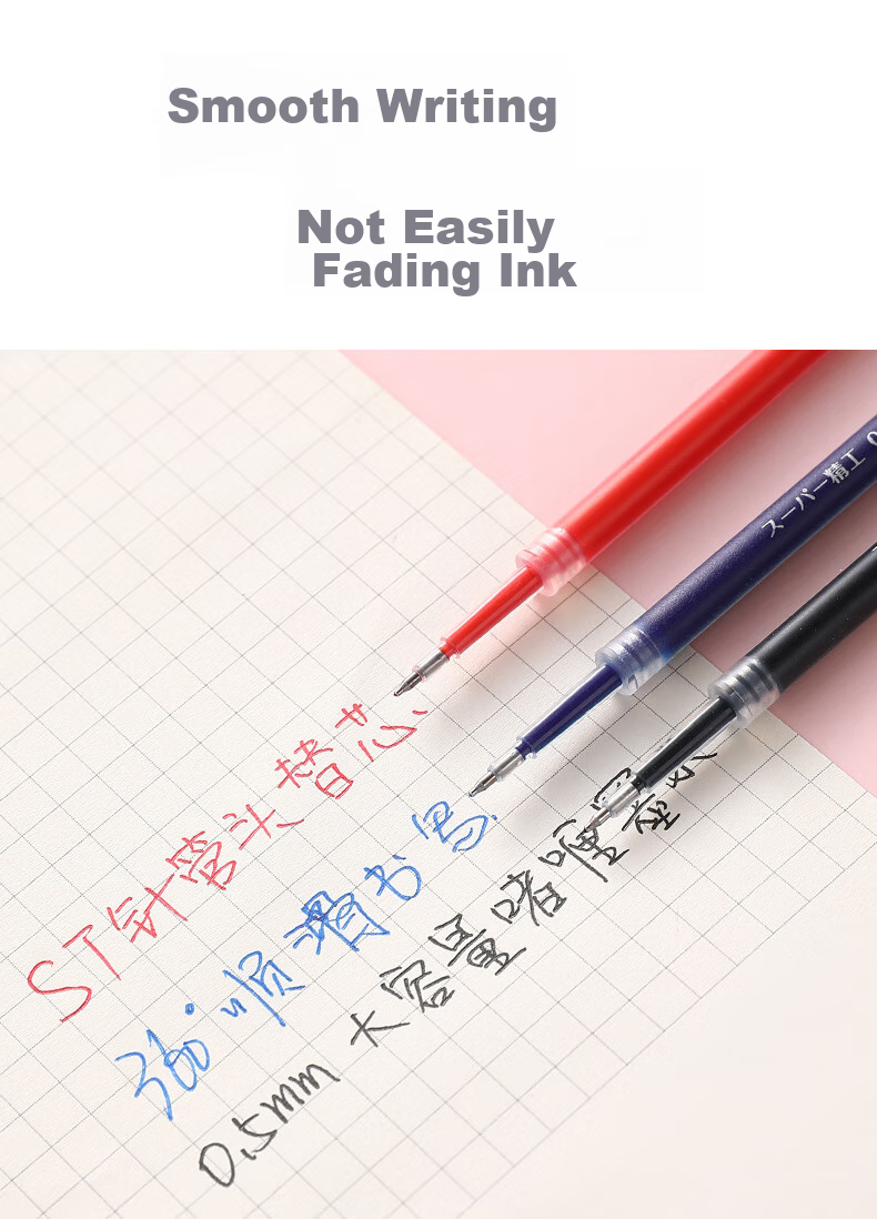 Dongmi Retractable Gel Pen, 0.5mm Tip, for Exams And Office Use, Student Practice Pen Refills, ST Needle-Tip Head, Black Ink Refills, 20 Pieces Per Box, DM-007 6