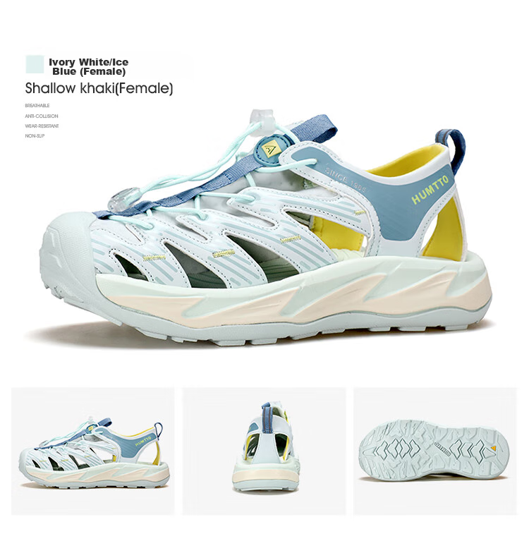 HUMTTO Outdoor Sports Sandals for Women, Closed-Toe Beach Shoes, Quick-Drying Water-Friendly River Tracing Shoes, White, Size 40 12