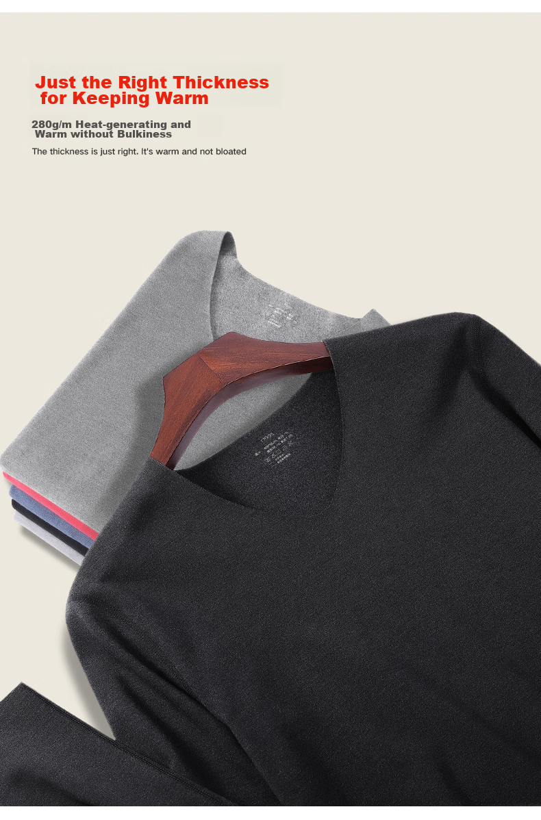 Hengyuanxiang [Winter Bestseller] Thermal Underwear for Men And Women, Heat-Retaining Autumn Top And Bottom, Seamless Warm Base Layer Set with Brushed Fabric 19