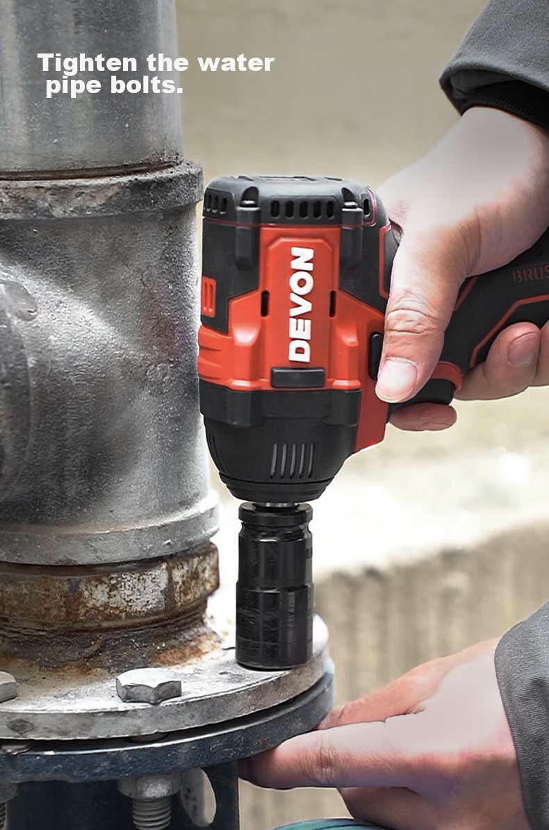 Devon 20V Brushless Impact Wrench, High Torque Industrial-Grade Lithium Battery Wrench Pneumatic Gun, 5733 Dual Battery 5.0 Fast Charging 7