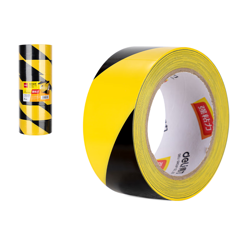 Deli PVC Floor Cable Tape, Wind-Resistant Adhesive Tape, Black And Yellow, 48mm*33m, 6 Rolls, Floor 5S Positioning Safety Warning Tape, PVC Floor Marking Line, 33784