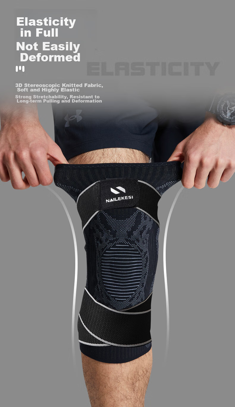 NAILEKESI N Knee Brace Professional Sports Men's Knee Joint Protector for Meniscus Injury Fixation Bandage Compression Badminton Basketball 11