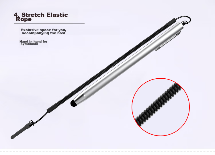ESCASE IPad Capacitive Stylus, Mobile Tablet Touch Pen, Compatible with Apple And Android, Equipped with Retractable Elastic Cord, ES-11ProMAX Business Black 6