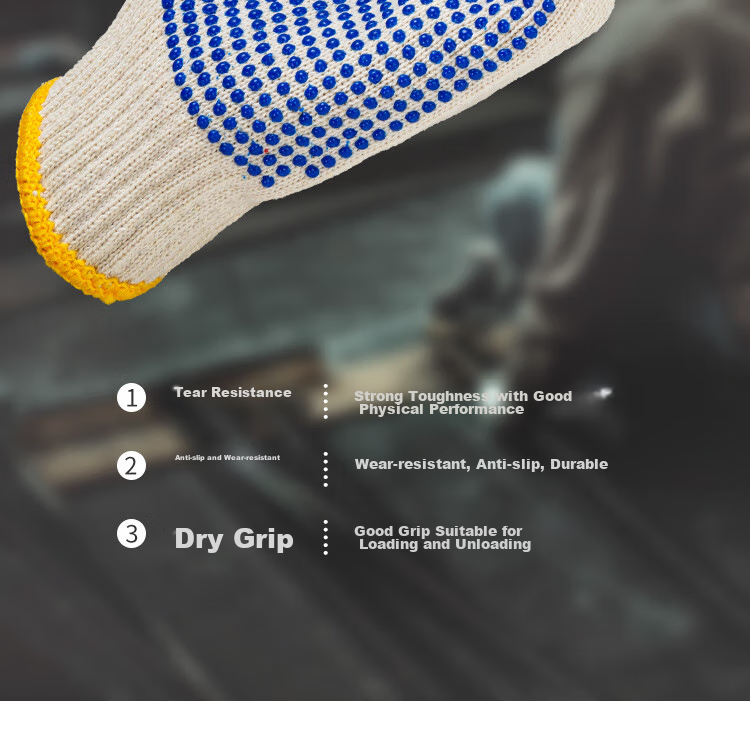 Shunxuan Safety Gloves, Non-Slip, Wear-Resistant, for Manual Work, PVC Dotted Work Gloves, Industrial Protective Gloves for Construction Sites And Handling, SGZ600-B10, 12 Pairs/pack 8