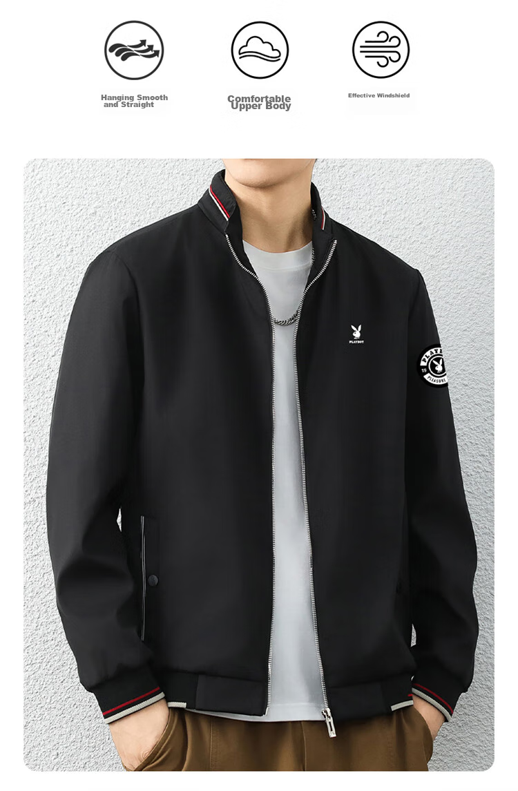 PLAYBOY Men's Autumn Winter Jacket Casual Baseball Jacket Trendy Japanese Style Premium Men's Clothing 2