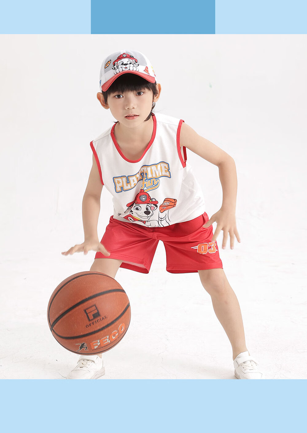 PAW PATROL Class A Children's Quick-Dry Vest Set, Boys' Shorts, Sports Summer Student Cartoon Children's Clothing PA1744A 100 19