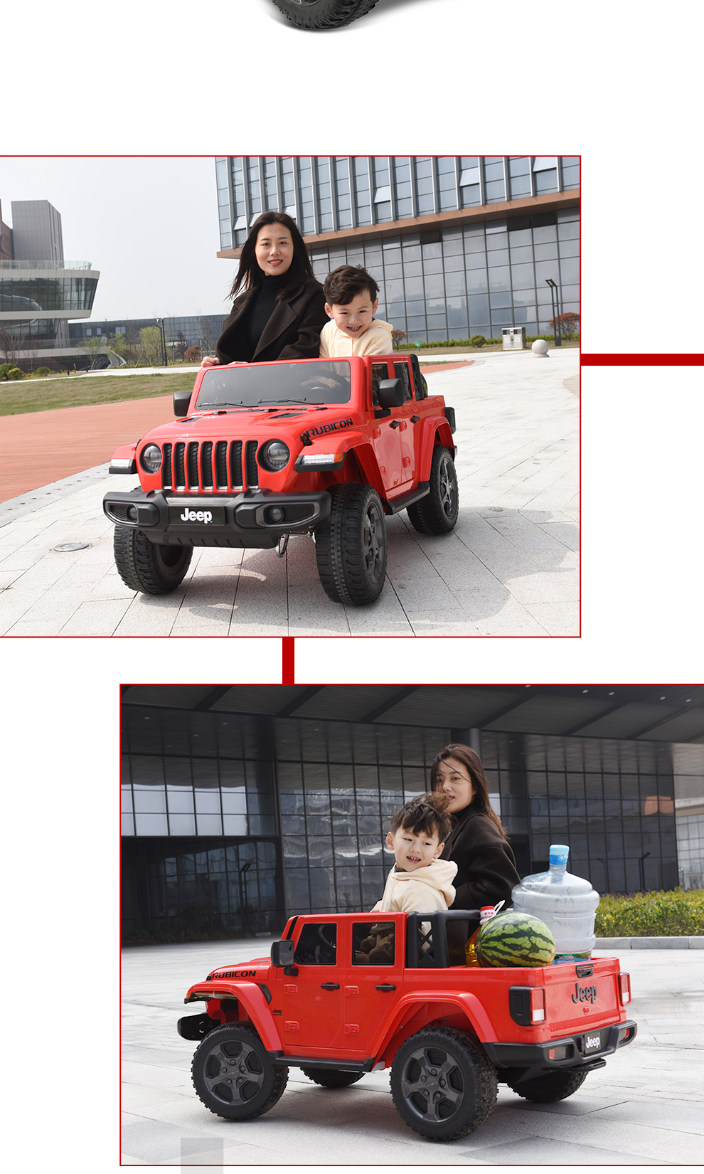 CHILOKBO Electric Ride-On Car for Babies And Toddlers, Large Two-Seater Toy Car with Remote Control, Gift for Adults, Jeep Off-Road Red 4