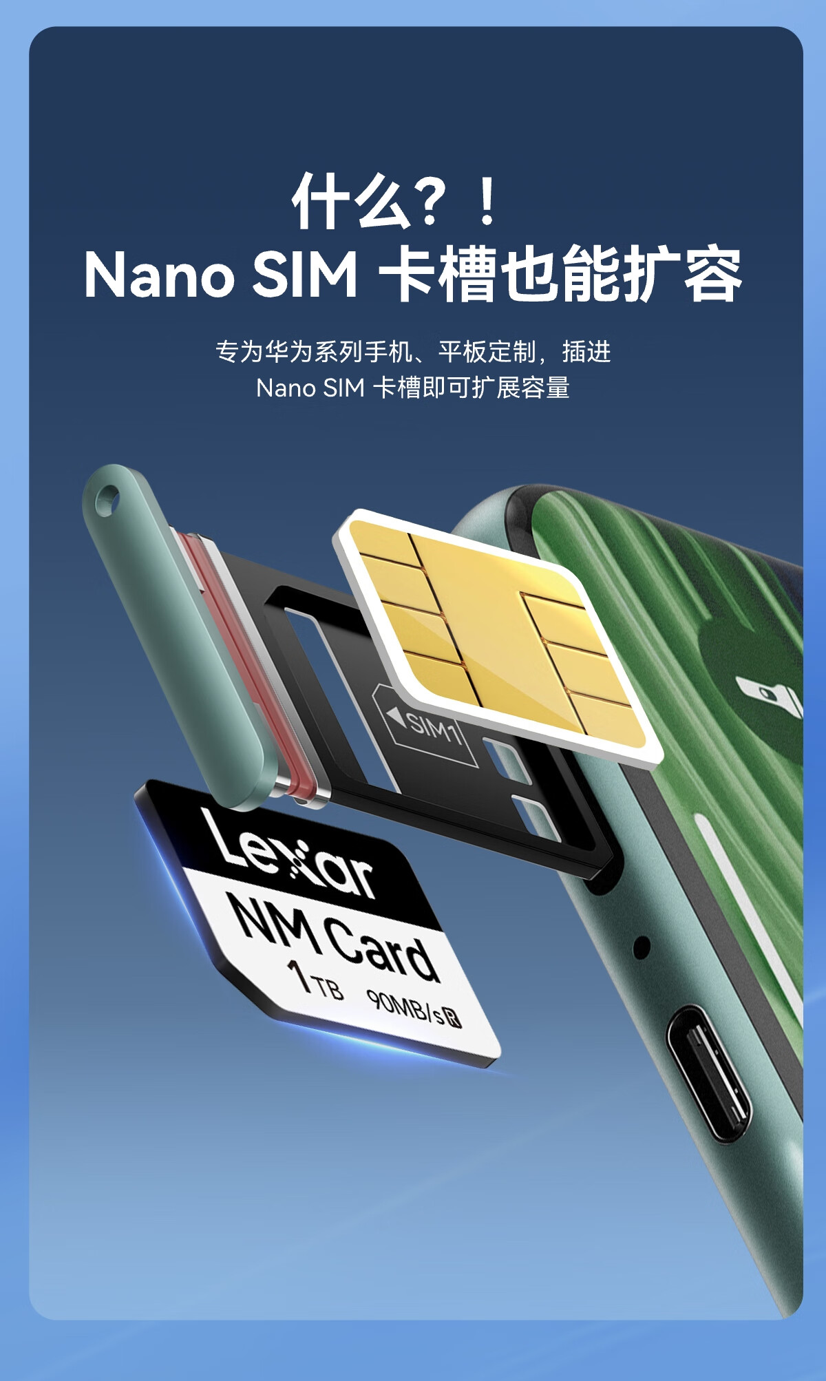 雷克沙 1TB 容量 NM 存储卡开售:为华为手机、平板定制,到手价 699 元