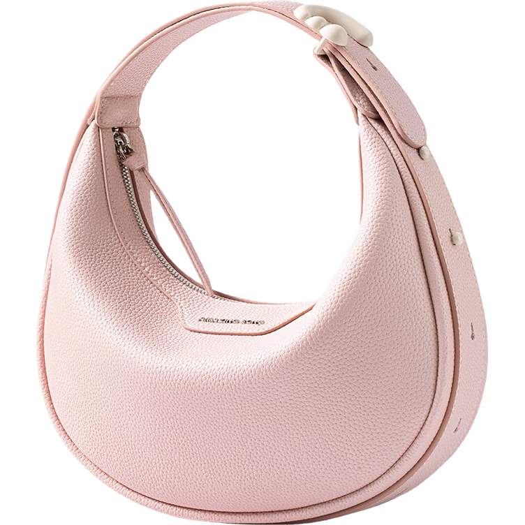 AMAZING SONG Women's Half-Moon Bag, Small Size, Cowhide Leather Shoulder Crossbody Bag, Original Designer Cute Niche Crescent Commuter Bag Gift