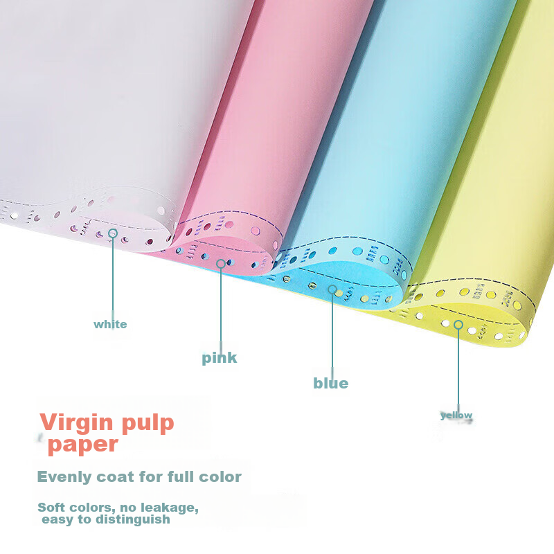 科林(kelin)红科林打印纸 五联三等分针式可撕边电脑打印纸 彩色(白红蓝绿黄)1000页/箱241-5-1/3CS	