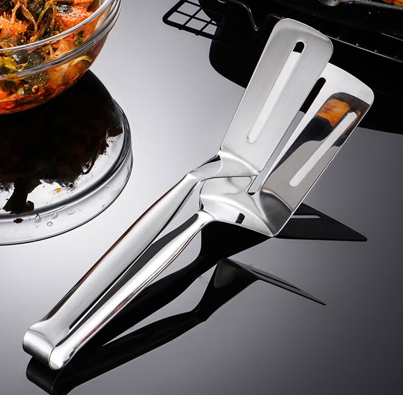 Edo 304 Stainless Steel Steak Tongs, Household Grilling Fish Fork, Multifunctional Food Tongs, Barbecue Clamps, Heat-Resistant Bread Tongs 5