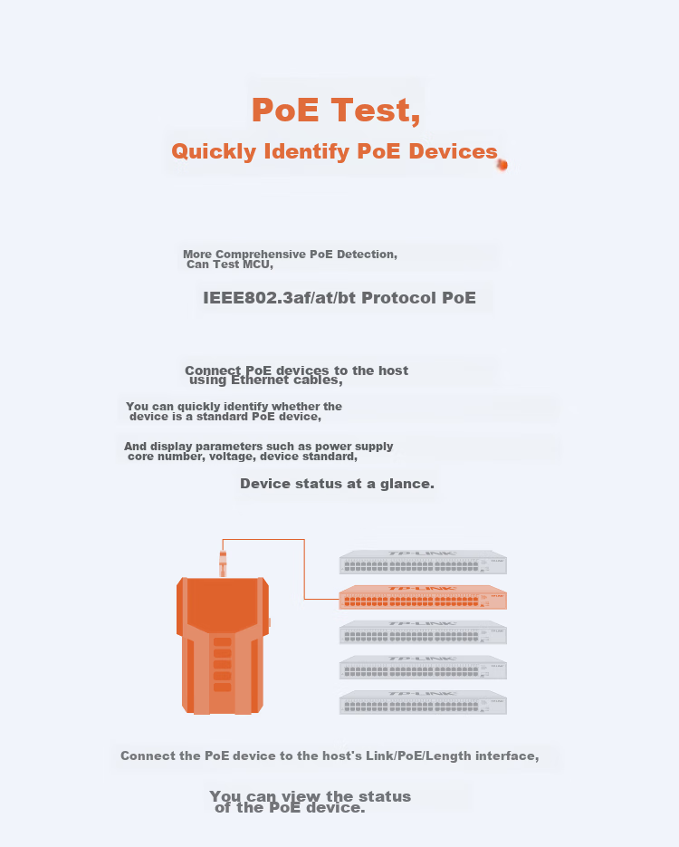 TP-LINK Network Cable Tester, Multifunctional Telephone Network Cable Tracer And Tester, PoE Cable Finder with Anti-Interference, TL-CT128 8