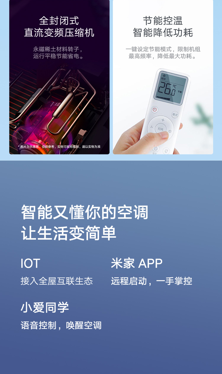 小米 KFR-35GW/N1A3 新三级能效 变频冷暖空调 1.5匹 图9