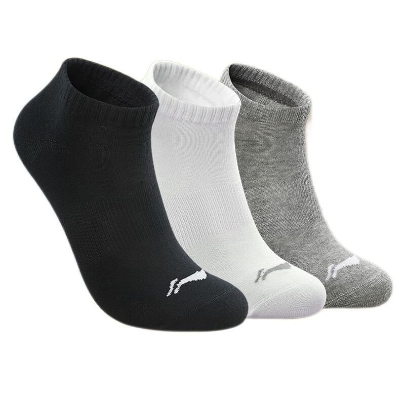 Li-Ning Socks (Three-Pair Pack), Basketball Socks, Sports Socks, All-Season Anti-Slip Wear-Resistant, Men's And Women's Boat Socks, Running Towel Socks, Short Socks