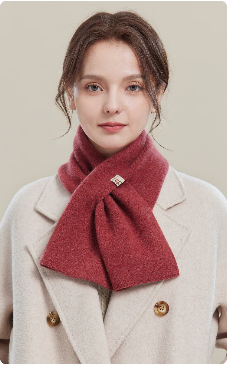 JIUMU 100% Cashmere Small Scarf for Women Autumn Winter Warm Neck Warmer Gift Box for Girls and Moms Birthday Present 20