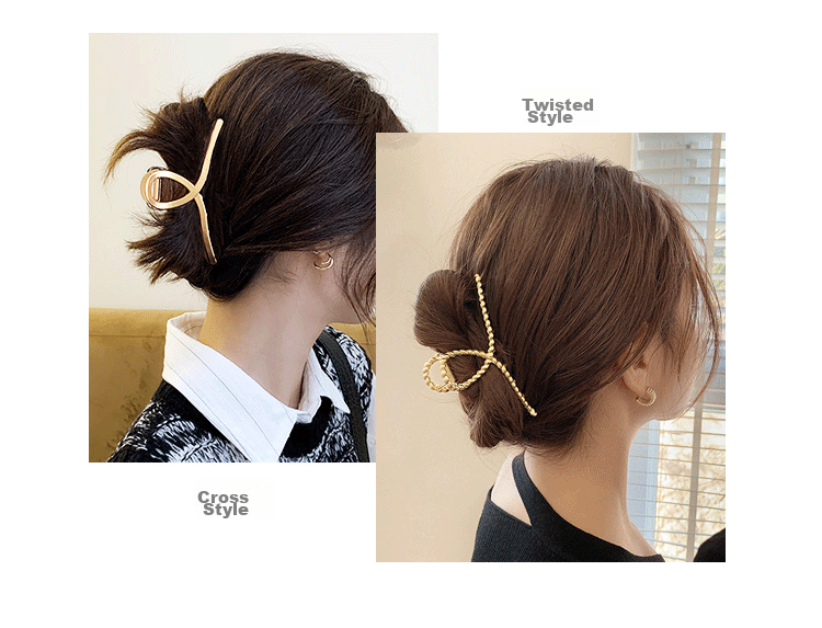 UPLUS Premium Brown Large Hair Claw Shark Clip for Updo and Flyaway Hair Hairpin Hair Accessory 3